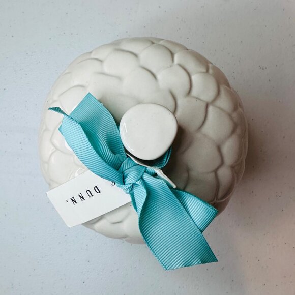 Rae Dunn Artisan Acorn Chirp Birdhouse Ceramic With Blue Bow 7 inches Tall - Picture 5 of 15